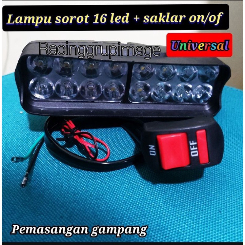 Jual Lampu LED Bar Tembak Sorot CREE Motor 16 Titik Mata Dua Susun 16 ...