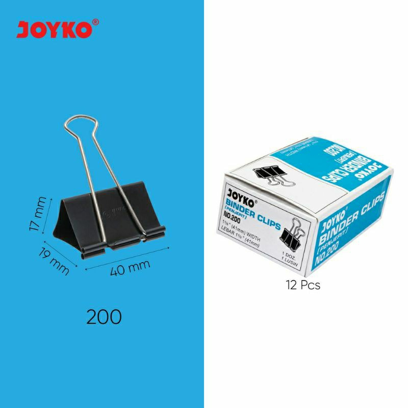 Jual Binder Clip Klip Penjepit Kertas Joyko Hitam 200 Shopee Indonesia