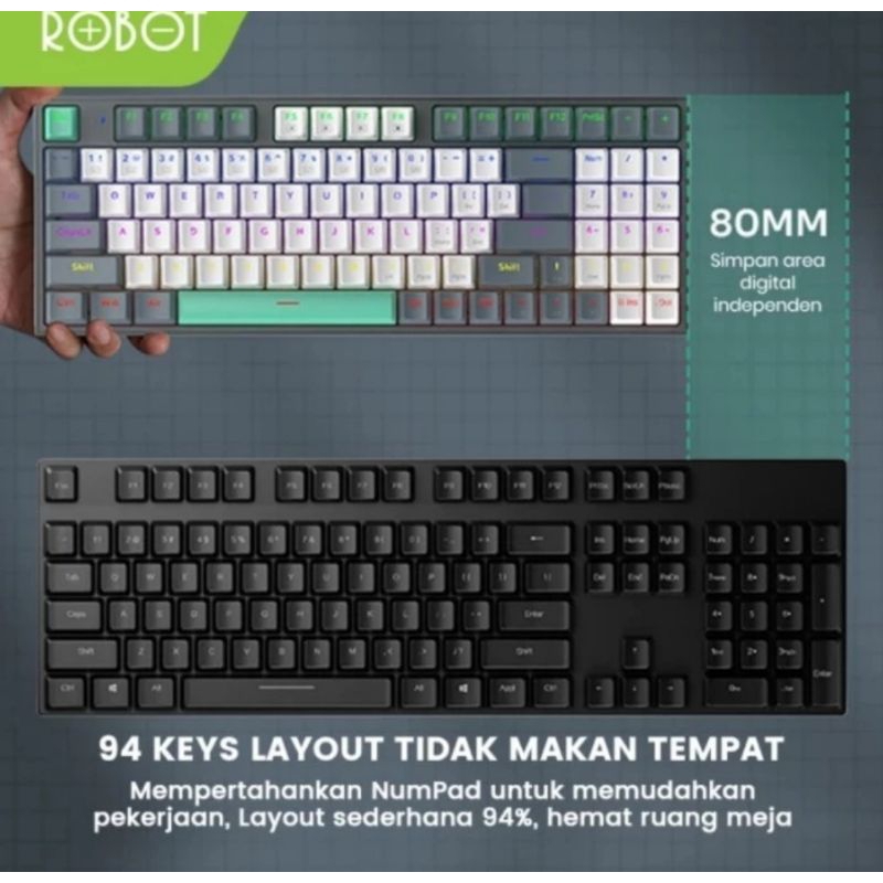 Jual Robot Workmate II Mechanical keyboard Gaming 94keys PBT Keycaps ...
