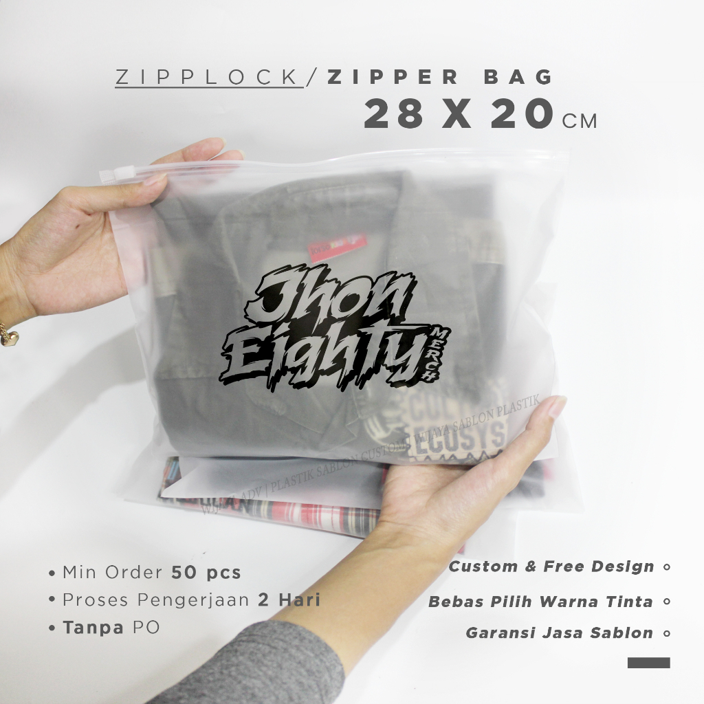 Jual SABLON POUCH 28X20 ZIPPERLOCK CUSTOM DOF PLASTIK TRAVEL ORGANIZER ...