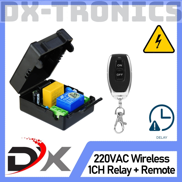 Jual AC Wireless Relay Switch 1CH 220V AC + Wireless RF Remote Control ...