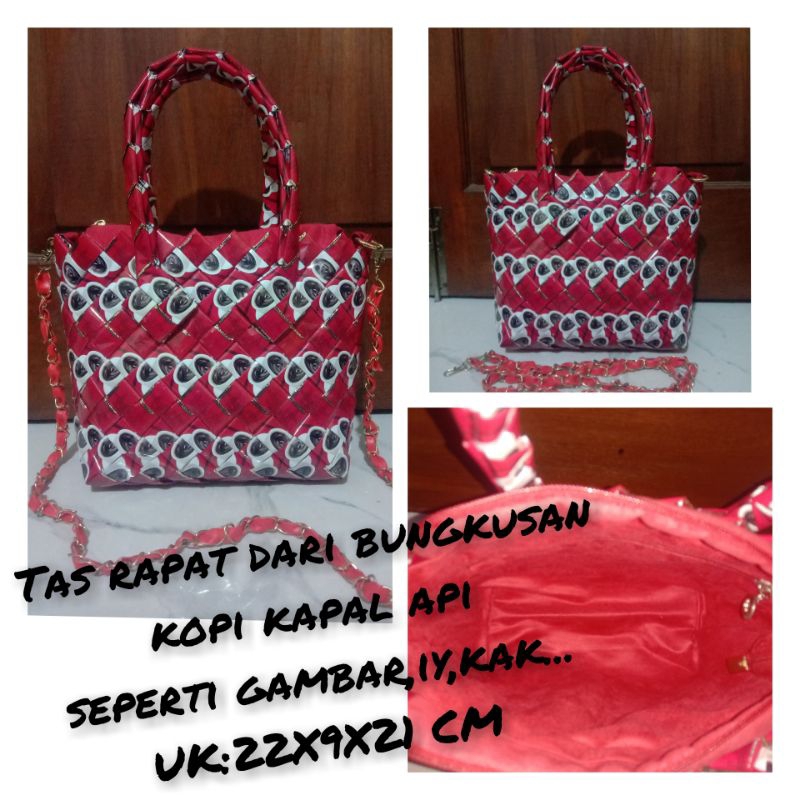 Jual TAS RAPAT DARI BUNGKUSAN KOPI KAPAL API UK:22x9x21 CM | Shopee ...