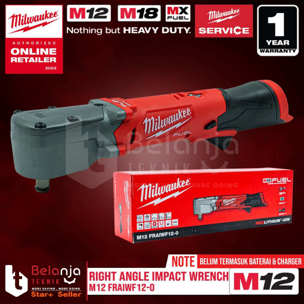 Jual Milwaukee Right Angle Impact Wrench 1/2 Inch M12 FRAIWF120 Unit