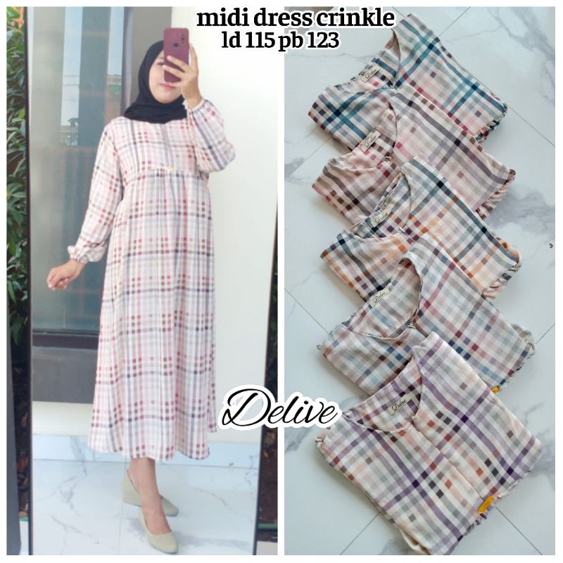 90's Abstract Crinkle Rainbow Midi Dress by Bila main image 1