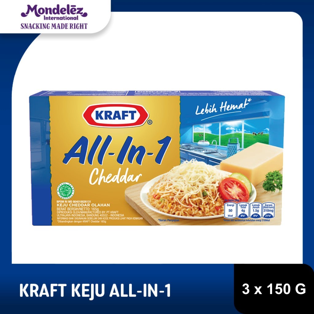 Jual Kraft Keju All In 1 Box 150g Untuk Kue Dan Burger - Triple Pack ...