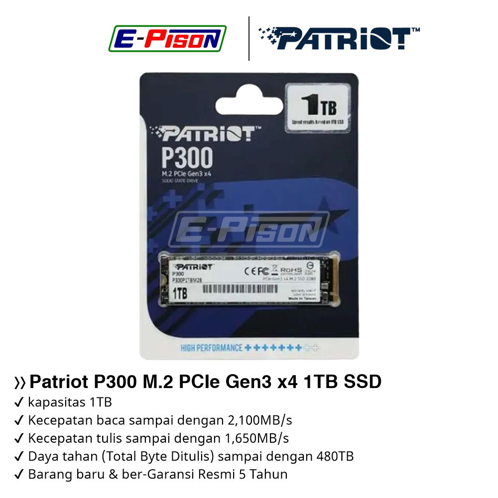 Solid State Drive Patriot P300 512gb Patriot 512GB P300 NVMe PCIe