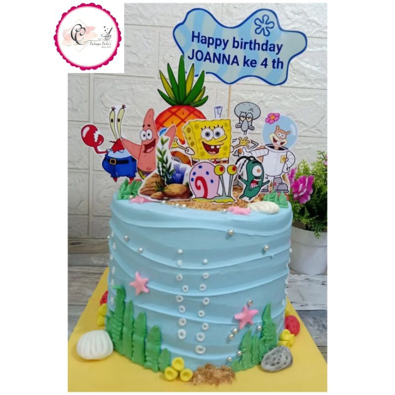 Jual Spongebob Cake / Kue Ulang Tahun Karakter SpongeBob / Kue Ultah