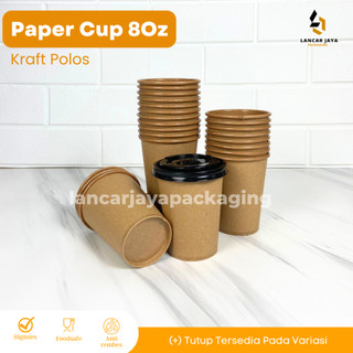 Jual [50 PCS] Paper Cup 8 Oz 240ml Gelas Kertas Teh Kopi Tahan Panas ...