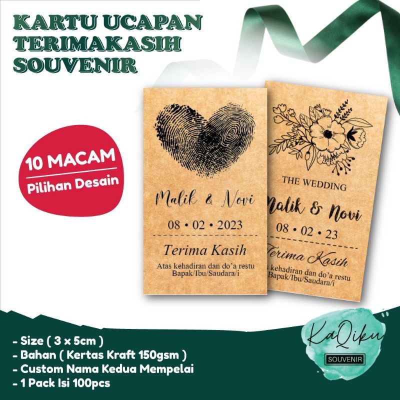 Jual Kartu ucapan souvenir pernikahan / kartu ucapan terimakasih