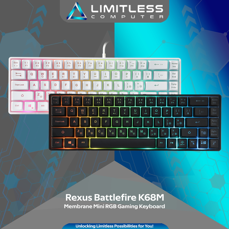 Jual Rexus Battlefire K68M Membrane Mini 68 RGB Keyboard Gaming