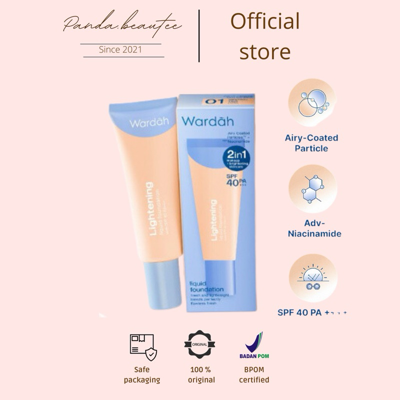 Jual PANDABEAUTEE Wardah Lightening Liquid Foundation 25ml Base
