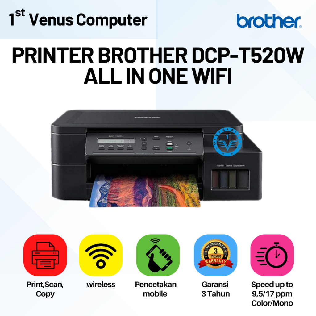 Jual PRINTER BROTHER DCP-T520W ALL IN ONE WIFI / BROTHER DCP T520W ...