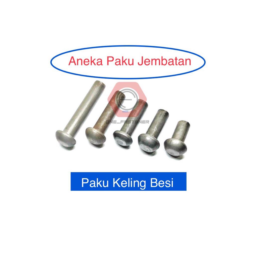 Jual Paku Keling M10x25 Besi Kepala Bulat rivet Jembatan 10mm 2.5cm 3 ...