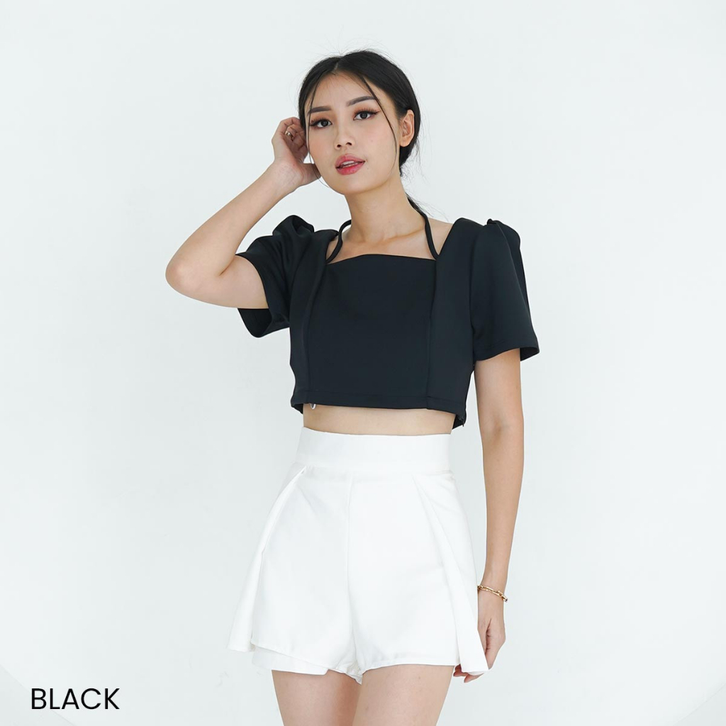 Jual Lulu Sling Crop Top Prime Scuba Lulubi Tied Square Atasan Wanita ...