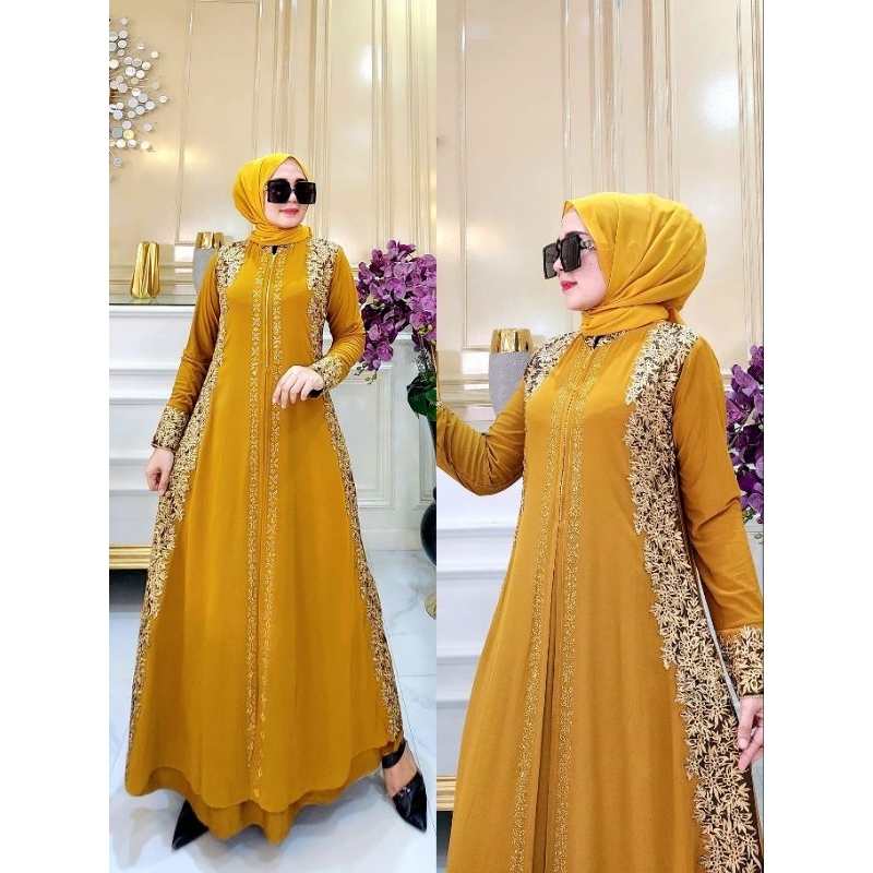 Jual Gamis Abaya Turkey Jersey Mix Ceruty Model KINARA