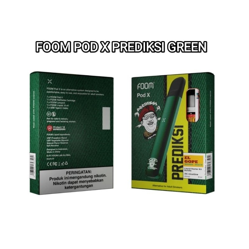 Jual Pod Foom X Prediksi Green Iclude Lanyard Dan Liquid Ml Shopee