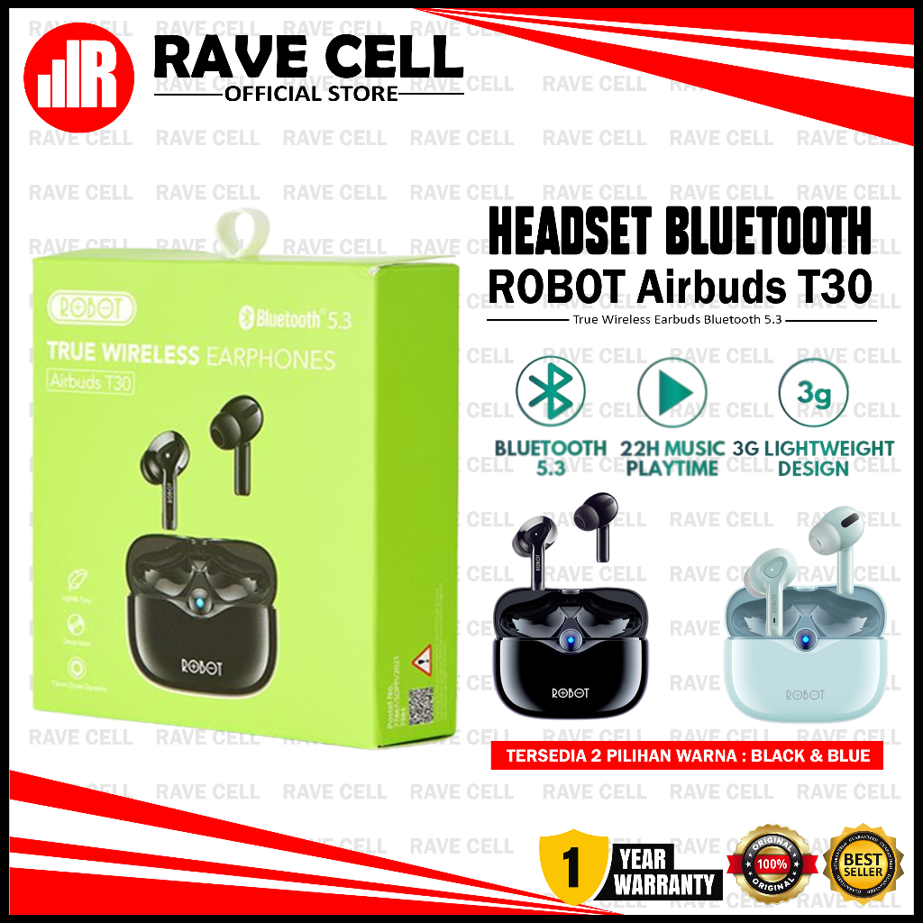 Jual Robot Tws Wireless Earphone Airbuds T Original Bt Garansi