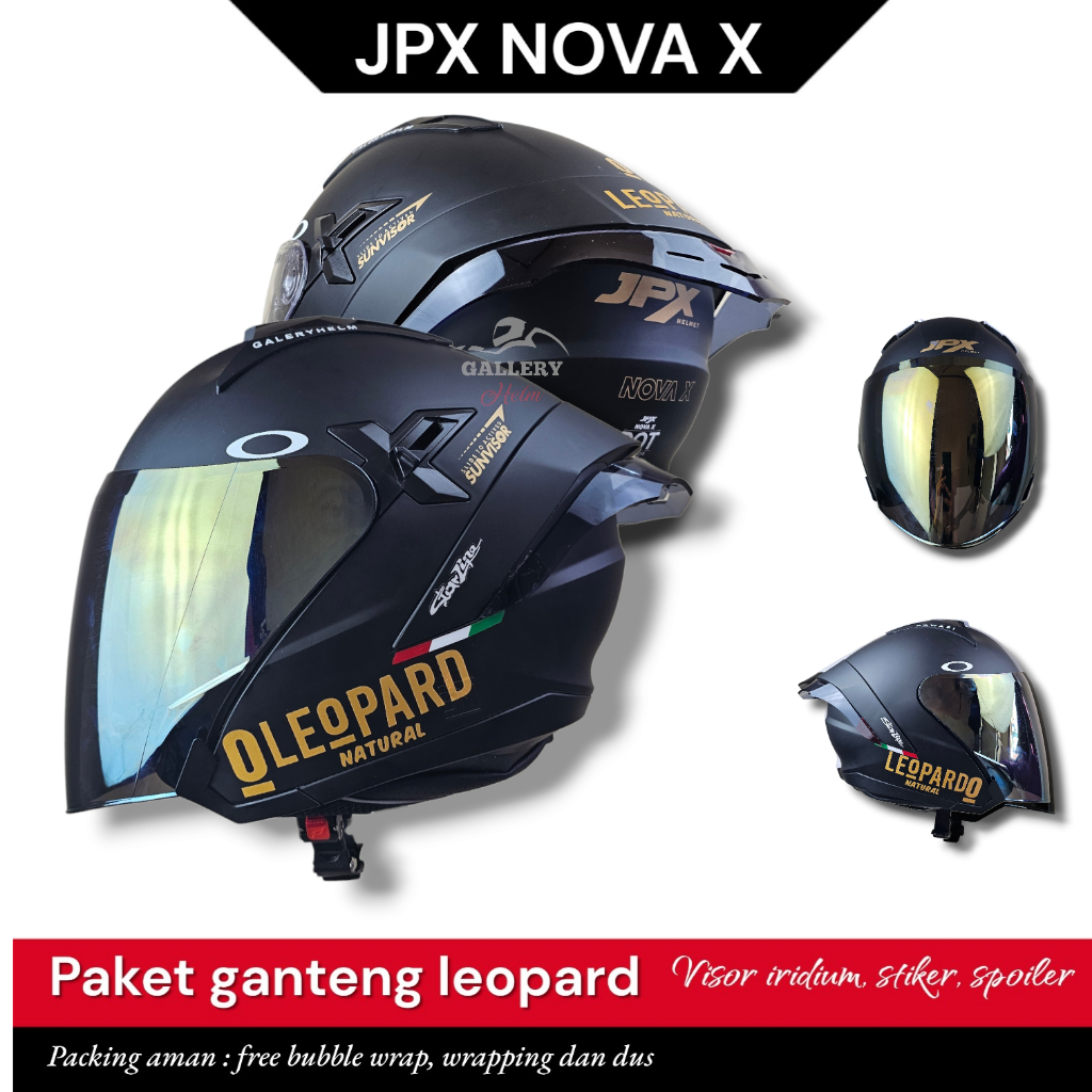 Jual Helm Jpx Nova X V2.0 Black doff | Paket Ganteng Leopard