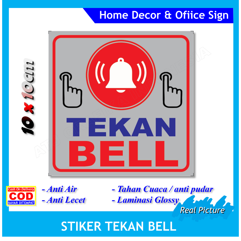 Jual Stiker Label Tekan Bell Kotak Dering Suara Tamu Sticker Rumah Toko Kantor Dll Shopee