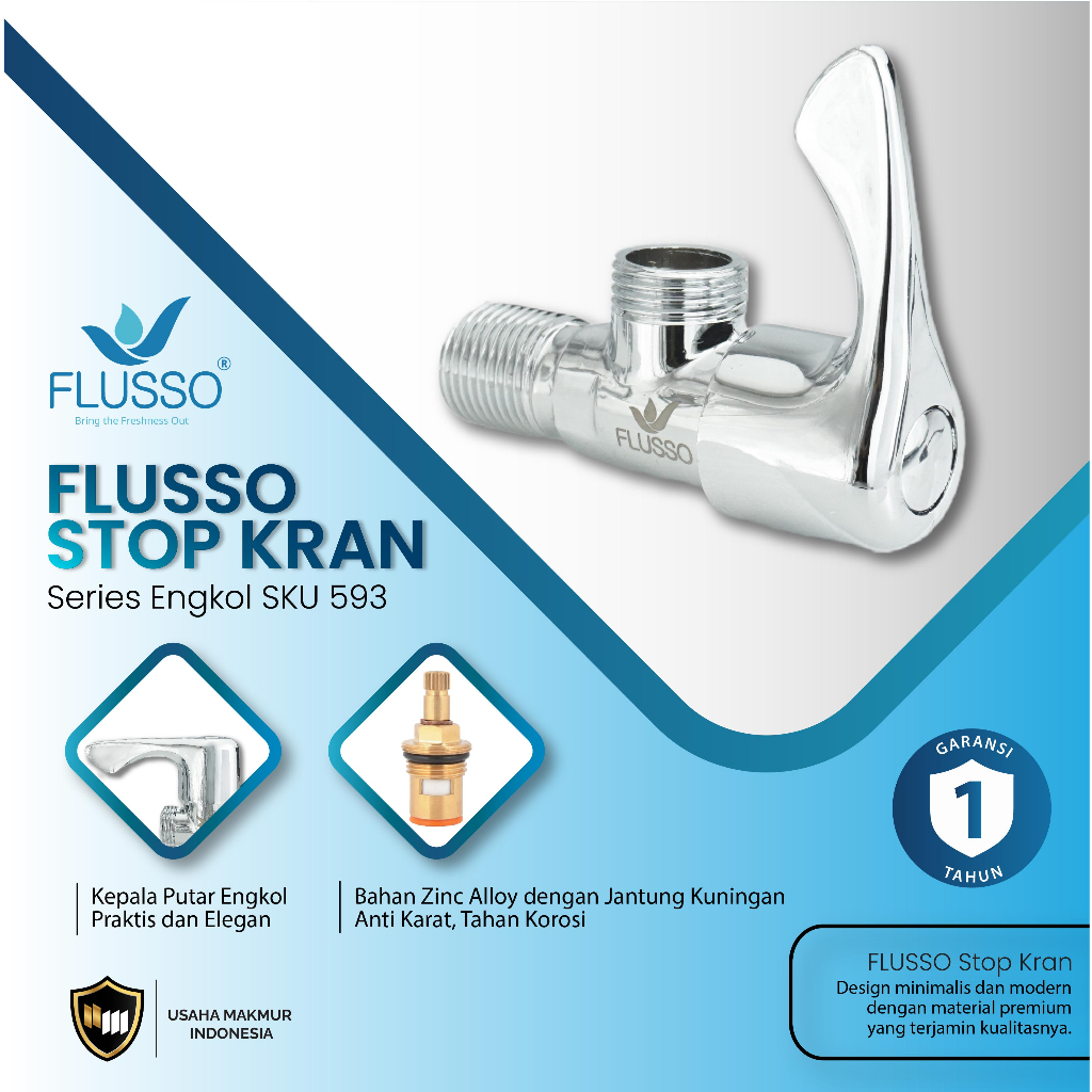 Jual Flusso Stop Kran Toilet Keran Shower Bidet Wastafel Stopkran