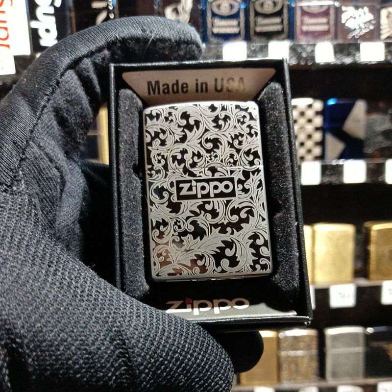 Jual Korek Api Zippo Mancis Zippo Motif Batik Hitam Grade Ori