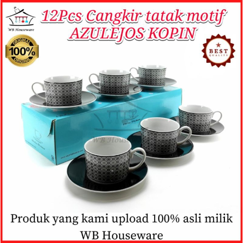 Jual Dojo By Kopin Pasang Cangkir Set Motif Black Noory Kpb Coffee Tea Set Cup And Saucer