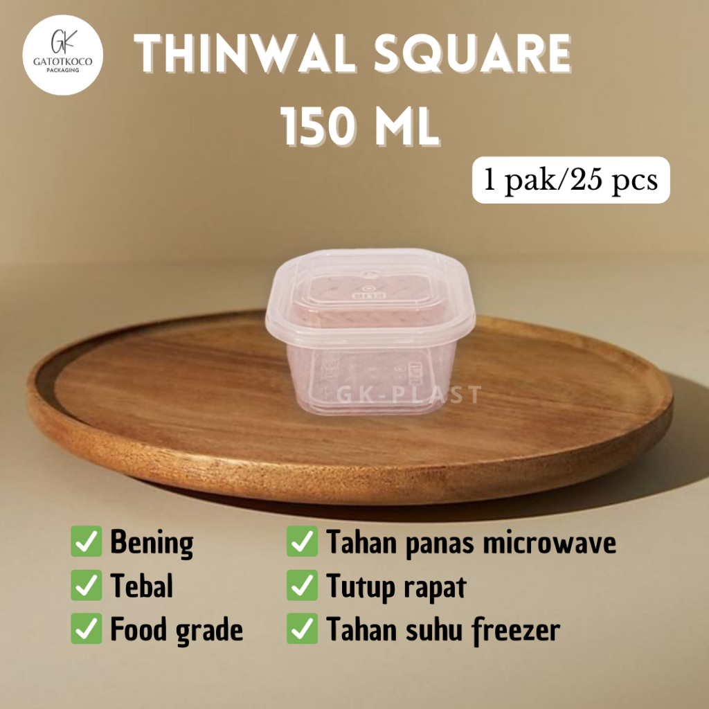 Jual 25 Pcs Thinwall 150ml Square Kotak Tempat Puding Cup 150ml Shopee Indonesia 0629