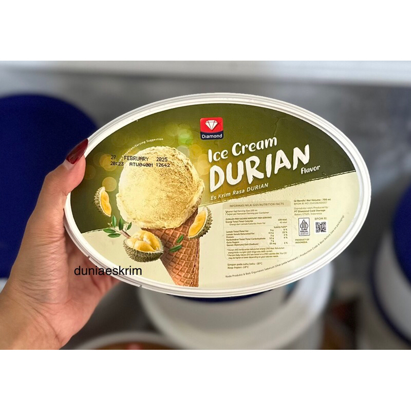 Jual Diamond Ice Cream Durian 700ml Shopee Indonesia 7167