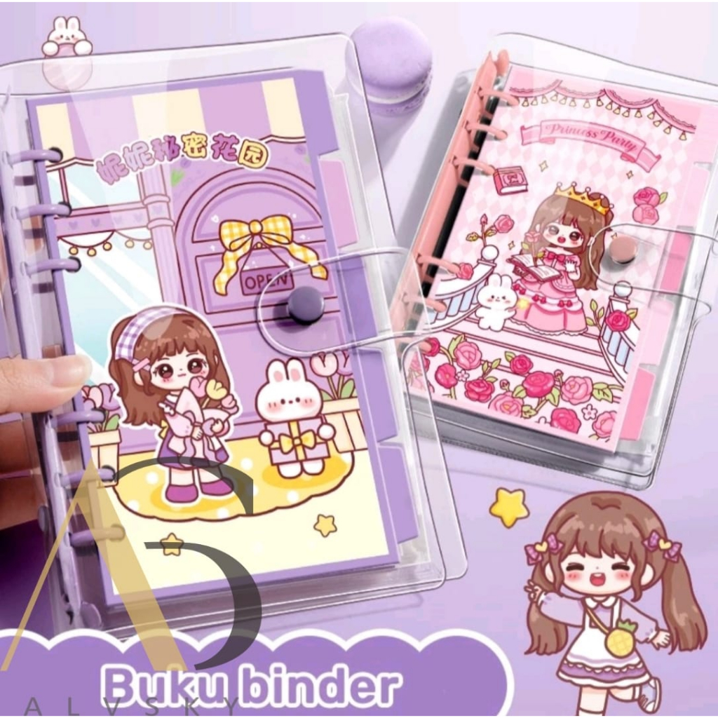 Jual BUKU BINDER PRINCESS ART BINDER PVC A6 FULL COLOUR PAPER PLANNER