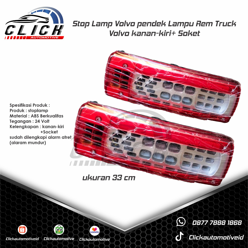 Jual Stop Lamp Volvo Pendek 33cm Lampu Rem Truck Volvo KananKiri+