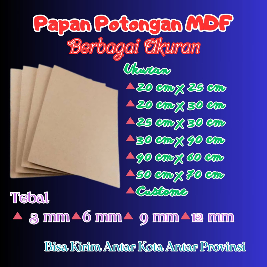 Jual papan potongan MDF 6mm 30x40 cm | Shopee Indonesia
