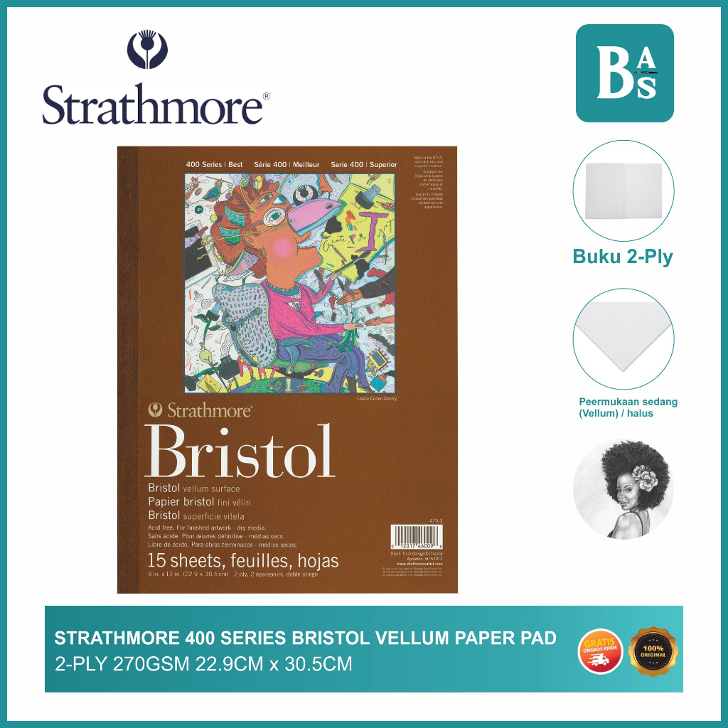Jual Strathmore 400 Series Bristol Vellum Paper Pad 2PLY Shopee