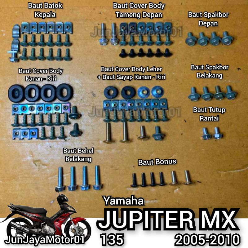 Jual Baut Lengkap Full Set Body Yamaha Jupiter Mx 135 2005 2010 Baut