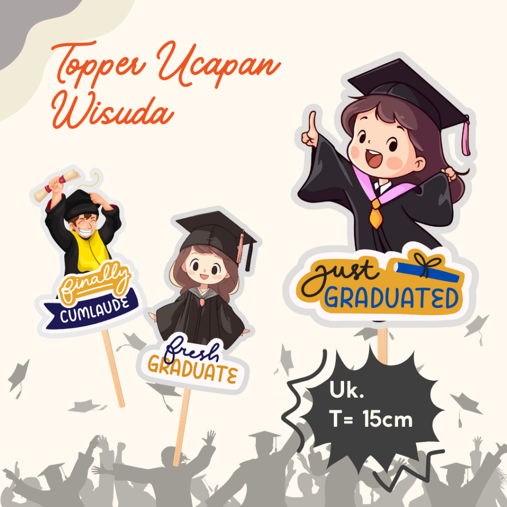 Jual Topper Wisuda Size Besar 1pc - Topper Buket wisuda | Shopee Indonesia