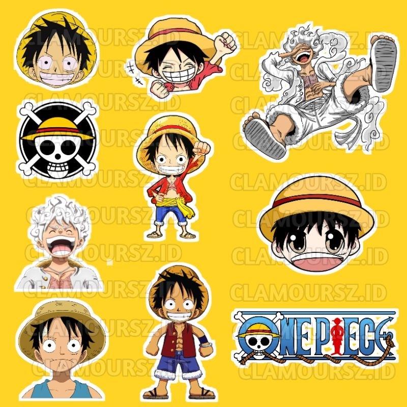 Jual Stiker Bahan Vinil Tahan Air Anime One Piece 10 Pcs | Untuk Case