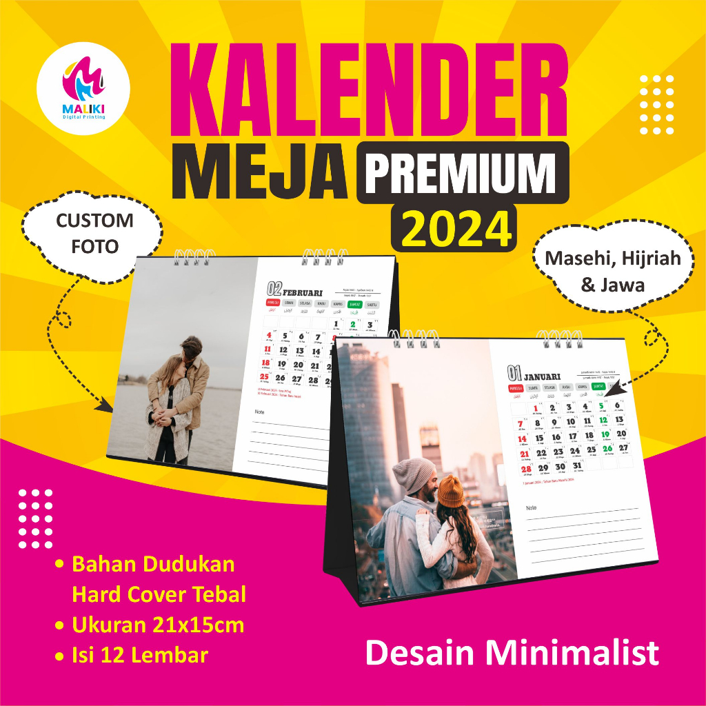 Jual Kalender Meja 2024 / Kalender Duduk / Kalender Meja Custom Premium ...