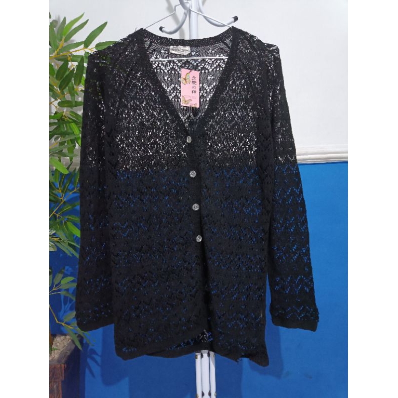 Jual Cardigan Jaring Hitam | Shopee Indonesia