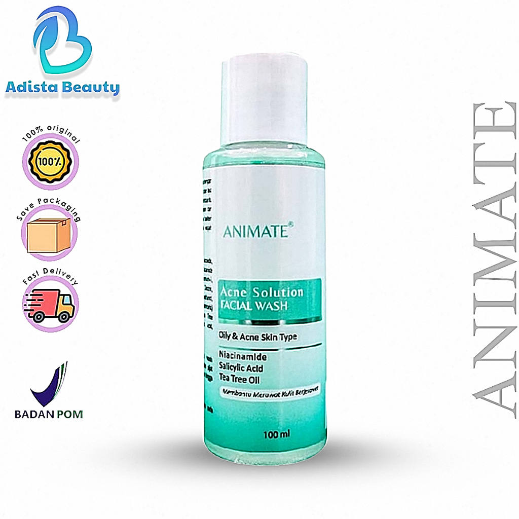 Jual Animate Acne Solution Facial Wash 100 ml Mengatasi Bekas Jerawat
