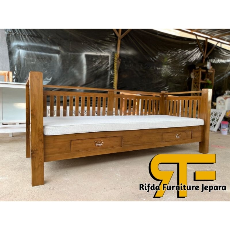 Jual TERLARIS !! REAL PICT Bangku Bale Bale minimalis Jati FREE BUSA ...