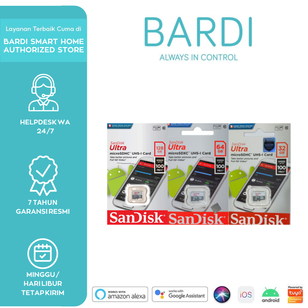Jual SanDisk Ultra MicroSDHC 32 / 64 / 128 GB UHSI Class 10 100MBps
