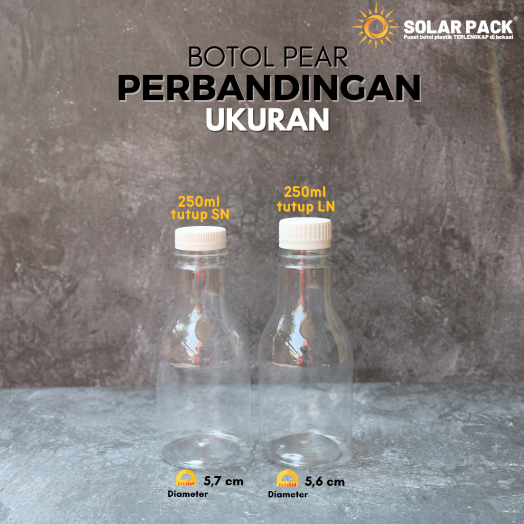 Jual Botol plastik PET 250ml pir pear minuman jus susu kopi tutup SN ...