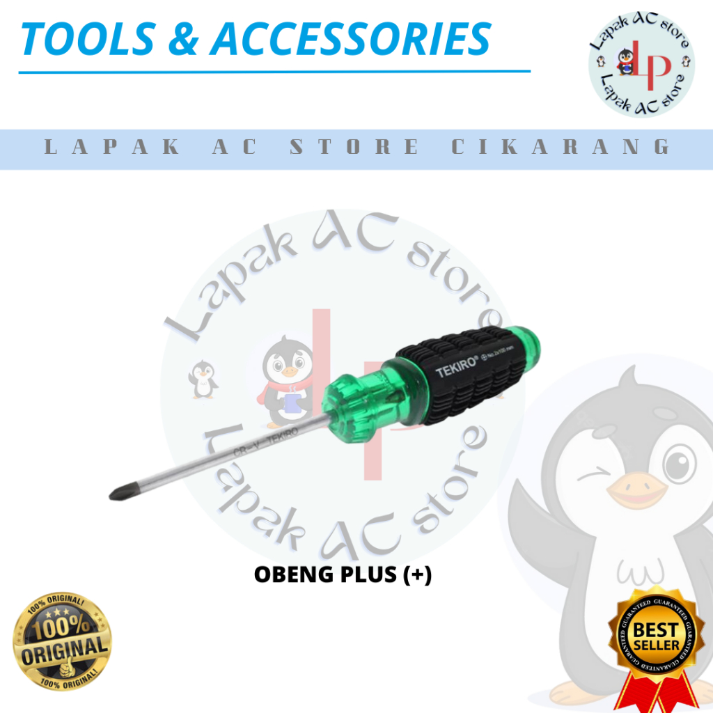 Jual TEKIRO OBENG (+) 2 X 125 OBENG GAGANG KARET TOOLS Shopee Indonesia