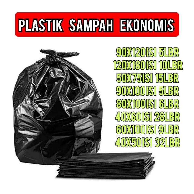Jual Plastik Sampah Kantong Plastik Sampah Hitam Plastik Packing Besar 40x60 90x120 120x180 4794