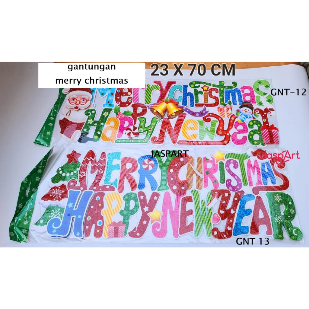 Jual Tempelan Natal Merry Christmas Banner Natal Hiasan Pohon Natal