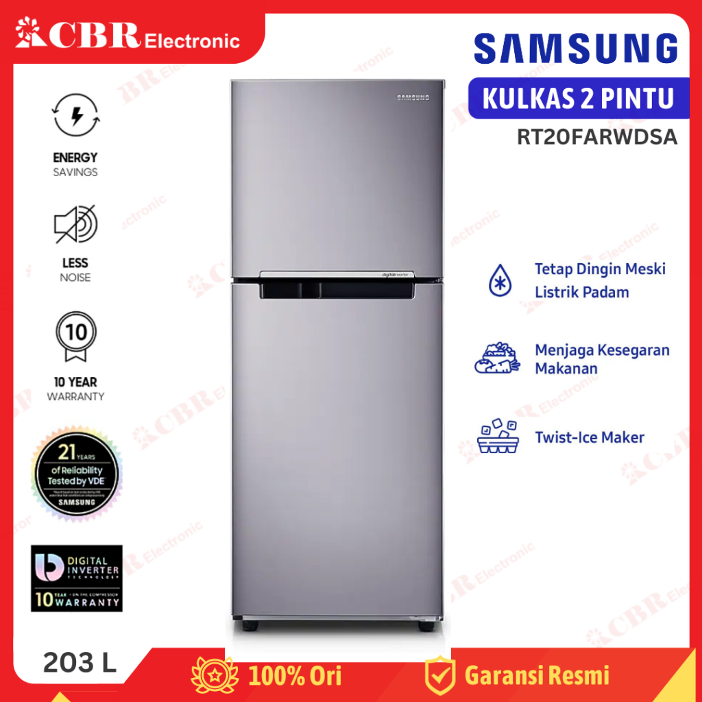 Jual Kulkas SAMSUNG 2 Pintu RT20FARWDSA (203L / Inverter) Shopee Indonesia