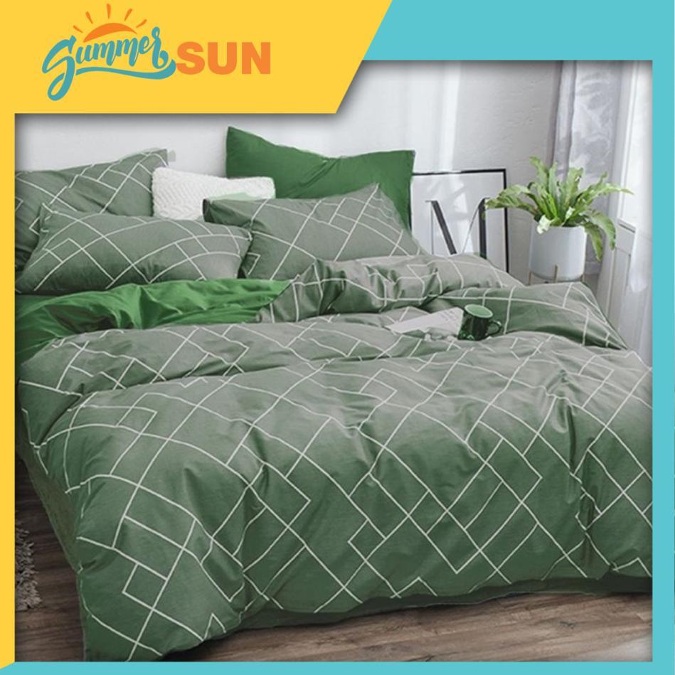Jual Bed Cover Set Green Neva Warna Hijau Kotak Garis Summersun09