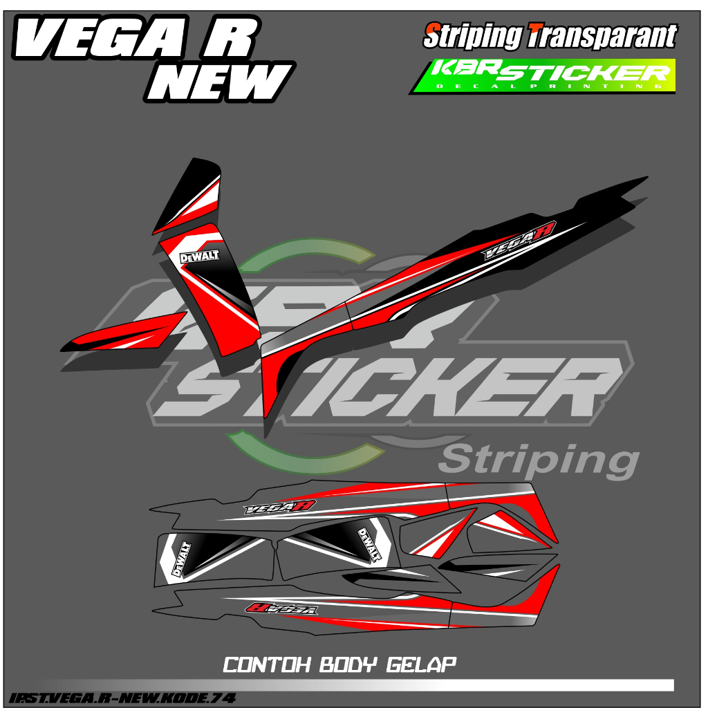 Jual VEGA R NEW COD) STIKER STRIPING MOTOR YAMAHA VEGA R NEW STIKER ...