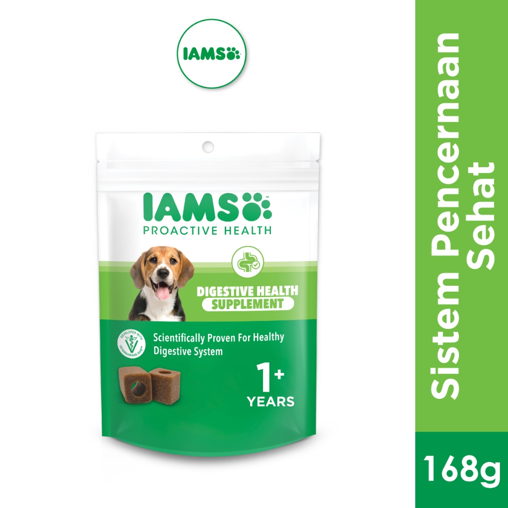 Jual IAMS Dog Suplement Rasa Ayam untuk Perawatan Pencernaan 168 gr
