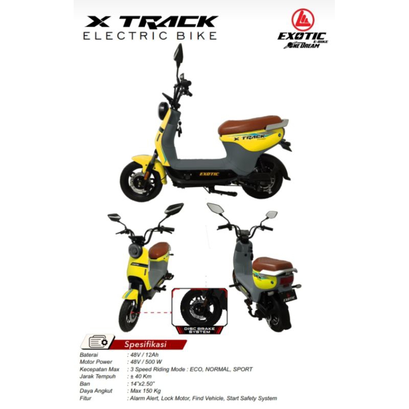 Jual SEPEDA LISTRIK EXOTIC X TRACK PRO NFC REM CAKRAM | Shopee Indonesia