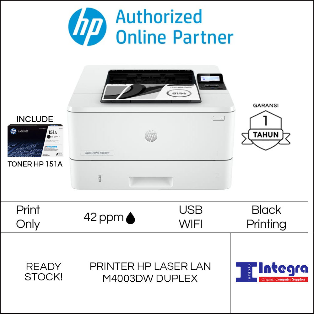 Jual HP Printer LaserJet Pro 4003DW Mono Print / Duplex / Wireless ...